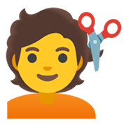 💇 Emoji Persona Cortándose El Pelo en Google Android 12L.