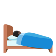 🛌🏿 Emoji im Bett liegende Person: dunkle Hautfarbe Google Android 12L.