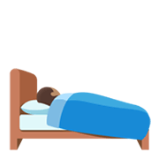 🛌🏽 Emoji im Bett liegende Person: mittlere Hautfarbe Google Android 12L.