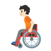 🧑🏻‍🦽 Emoji Person in manuellem Rollstuhl: helle Hautfarbe Google Android 12L.