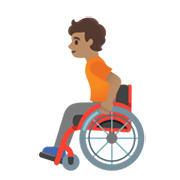 🧑🏽‍🦽 Emoji Person in manuellem Rollstuhl: mittlere Hautfarbe Google Android 12L.