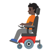 🧑🏿‍🦼 Emoji Pessoa Em Cadeira De Rodas Motorizada: Pele Escura na Google Android 12L.