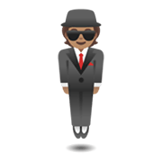 Emoji 🕴🏽 Uomo Con Completo Che Levita: Carnagione Olivastra su Google Android 12L.
