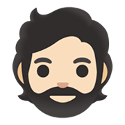 Emoji 🧔🏻 Uomo Con La Barba: Carnagione Chiara su Google Android 12L.