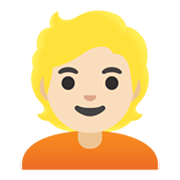Émoji 👱🏻 Personne Blonde : Peau Claire sur Google Android 12L.
