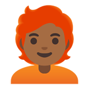 🧑🏾‍🦰 Emoji Persona: Tono De Piel Oscuro Medio, Pelo Pelirrojo en Google Android 12L.
