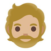 Emoji 🧔🏼 Uomo Con La Barba: Carnagione Abbastanza Chiara su Google Android 12L.