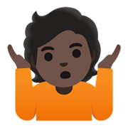 Emoji 🤷🏿 Persona Che Scrolla Le Spalle: Carnagione Scura su Google Android 12L.
