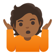 🤷🏾 Emoji schulterzuckende Person: mitteldunkle Hautfarbe Google Android 12L.
