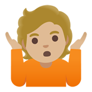 🤷🏼 Emoji schulterzuckende Person: mittelhelle Hautfarbe Google Android 12L.