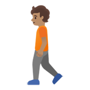 🚶🏽 Emoji Persona Caminando: Tono De Piel Medio en Google Android 12L.