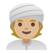 👳🏼 Emoji Person mit Turban: mittelhelle Hautfarbe Google Android 12L.