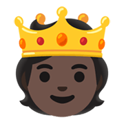 🫅🏿 Emoji Persona Con Corona: Tono De Piel Oscuro en Google Android 12L.