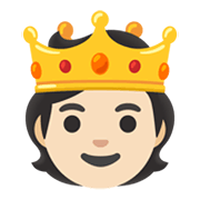 🫅🏻 Emoji Persona Con Corona: Tono De Piel Claro en Google Android 12L.
