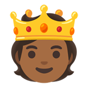 🫅🏾 Emoji Pessoa Com Coroa: Pele Morena Escura na Google Android 12L.