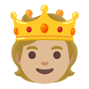 🫅🏼 Emoji Persona Con Corona: Tono De Piel Claro Medio en Google Android 12L.