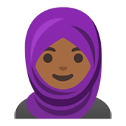 🧕🏾 Emoji Frau mit Kopftuch: mitteldunkle Hautfarbe Google Android 12L.