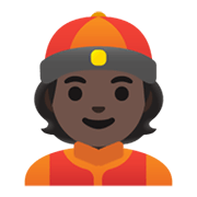 👲🏿 Emoji Hombre Con Gorro Chino: Tono De Piel Oscuro en Google Android 12L.