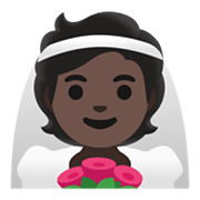 Emoji 👰🏿 Persona Con Velo: Carnagione Scura su Google Android 12L.