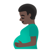 🫃🏿 Emoji Hombre Embarazado: Tono De Piel Oscuro en Google Android 12L.