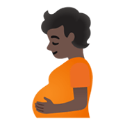🫄🏿 Emoji Persona Embarazada: Tono De Piel Oscuro en Google Android 12L.