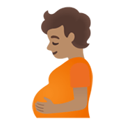🫄🏽 Emoji Persona Embarazada: Tono De Piel Medio en Google Android 12L.