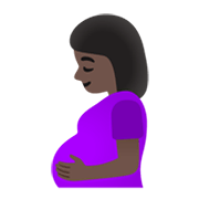 🤰🏿 Emoji Mujer Embarazada: Tono De Piel Oscuro en Google Android 12L.