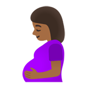 🤰🏾 Emoji Mujer Embarazada: Tono De Piel Oscuro Medio en Google Android 12L.