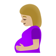 🤰🏼 Emoji Mujer Embarazada: Tono De Piel Claro Medio en Google Android 12L.