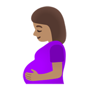 🤰🏽 Emoji Mujer Embarazada: Tono De Piel Medio en Google Android 12L.