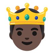 🤴🏿 Emoji Príncipe: Tono De Piel Oscuro en Google Android 12L.