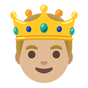 🤴🏼 Emoji Príncipe: Tono De Piel Claro Medio en Google Android 12L.
