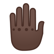 🤚🏿 Emoji erhobene Hand von hinten: dunkle Hautfarbe Google Android 12L.