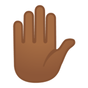✋🏾 Emoji Mão Levantada: Pele Morena Escura na Google Android 12L.