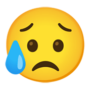 😥 Emoji trauriges aber erleichtertes Gesicht Google Android 12L.