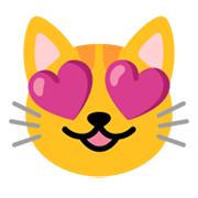 😻 Emoji lachende Katze mit Herzen als Augen Google Android 12L.