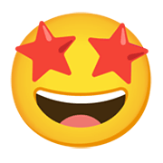 🤩 Emoji Cara Sonriendo Con Estrellas en Google Android 12L.