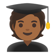 🧑🏾‍🎓 Emoji Student(in): mitteldunkle Hautfarbe Google Android 12L.