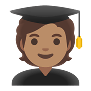 🧑🏽‍🎓 Emoji Student(in): mittlere Hautfarbe Google Android 12L.