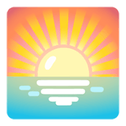 🌅 Emoji Sonnenaufgang über dem Meer Google Android 12L.