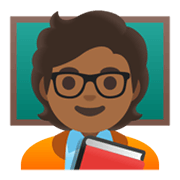🧑🏾‍🏫 Emoji Professora Na Escola: Pele Morena Escura na Google Android 12L.