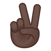 ✌🏿 Emoji Victory-Geste: dunkle Hautfarbe Google Android 12L.