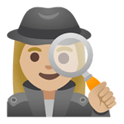 Emoji 🕵🏼‍♀️ Investigatrice: Carnagione Abbastanza Chiara su Google Android 12L.