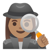 🕵🏽‍♀️ Emoji Detektivin: mittlere Hautfarbe Google Android 12L.