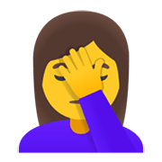 🤦‍♀️ Emoji sich an den Kopf fassende Frau Google Android 12L.