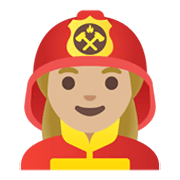 👩🏼‍🚒 Emoji Bombera: Tono De Piel Claro Medio en Google Android 12L.