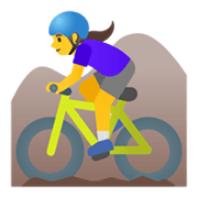 🚵‍♀️ Emoji Mujer En Bicicleta De Montaña en Google Android 12L.