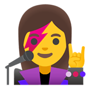 👩‍🎤 Emoji Cantante Mujer en Google Android 12L.