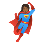 🦸🏾‍♀️ Emoji Super-heroína: Pele Morena Escura na Google Android 12L.