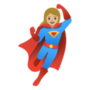Emoji 🦸🏼‍♀️ Supereroina: Carnagione Abbastanza Chiara su Google Android 12L.